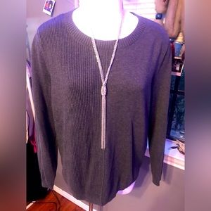 Karen Scott XL Charcoal Grey Sweater